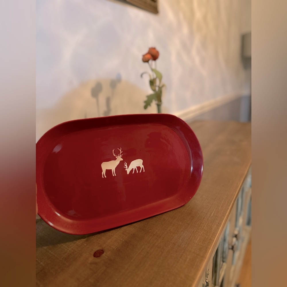Reindeer Oval Plate New